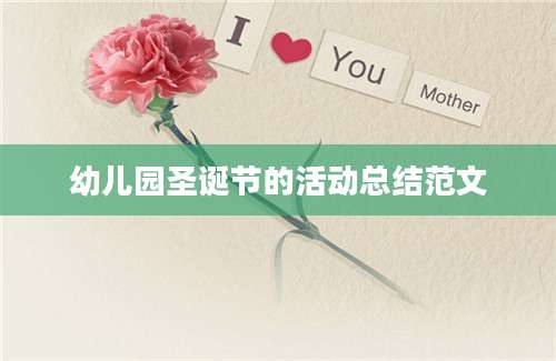 幼儿园圣诞节的活动总结范文