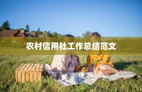 农村信用社工作总结范文