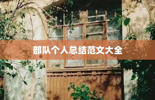 部队个人总结范文大全