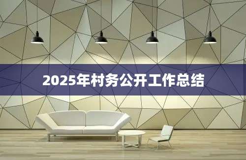 2025年村务公开工作总结