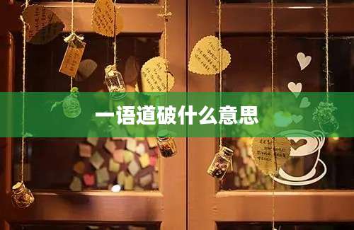 一语道破什么意思