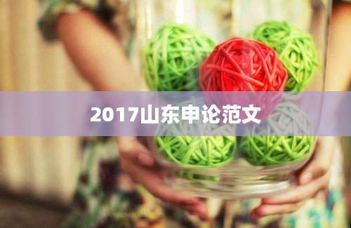 2017山东申论范文