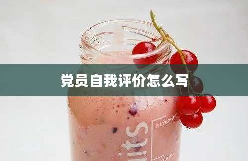 党员自我评价怎么写