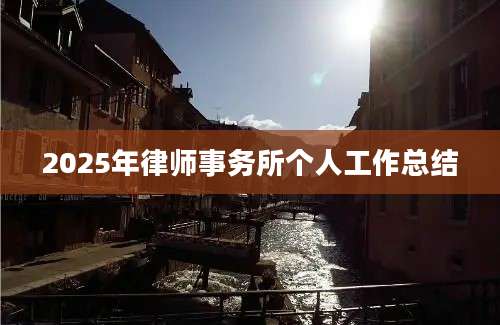 2025年律师事务所个人工作总结