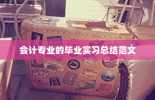 会计专业的毕业实习总结范文