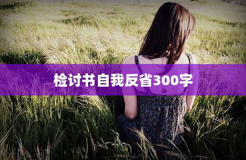 检讨书自我反省300字