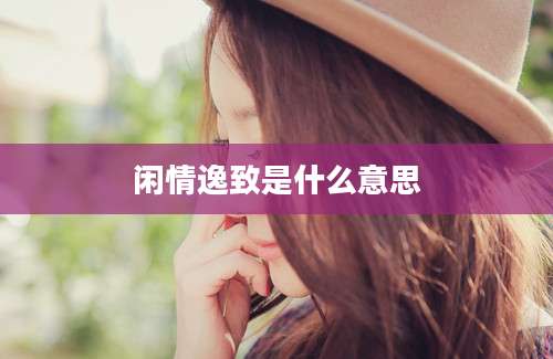 闲情逸致是什么意思