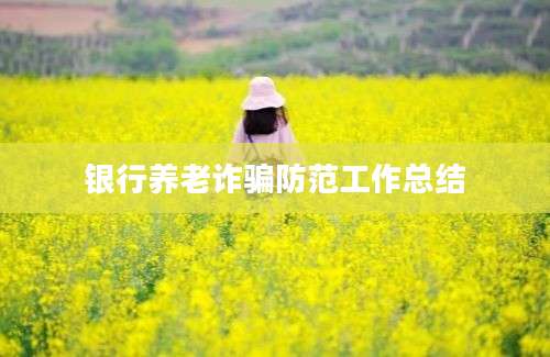 银行养老诈骗防范工作总结