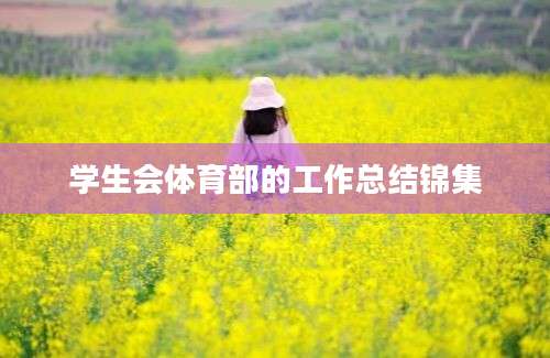 学生会体育部的工作总结锦集