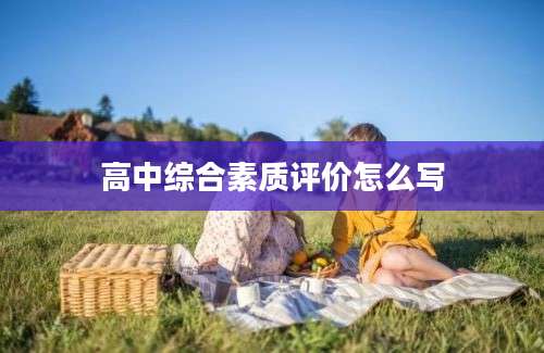 高中综合素质评价怎么写