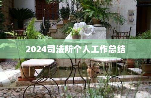 2024司法所个人工作总结