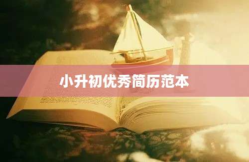 小升初优秀简历范本