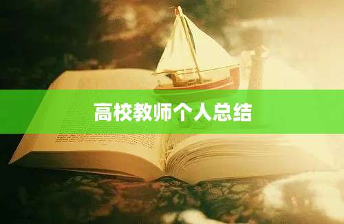 高校教师个人总结