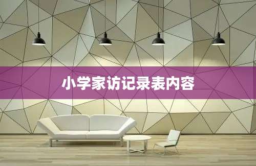 小学家访记录表内容