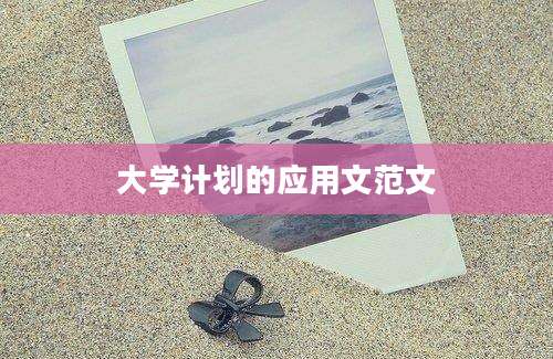 大学计划的应用文范文