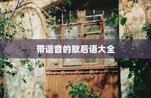 带谐音的歇后语大全