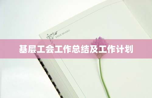 基层工会工作总结及工作计划