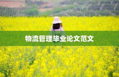 物流管理毕业论文范文