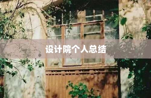 设计院个人总结
