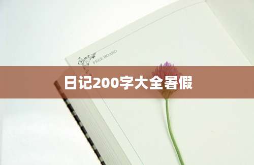 日记200字大全暑假