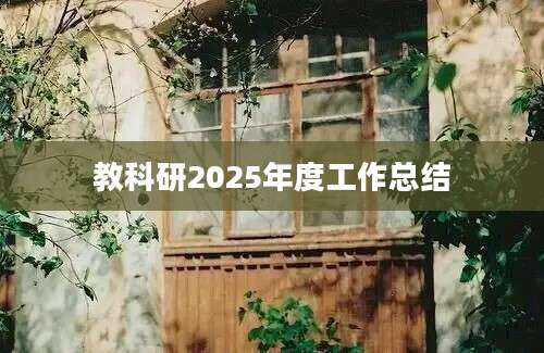 教科研2025年度工作总结