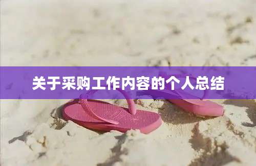 关于采购工作内容的个人总结