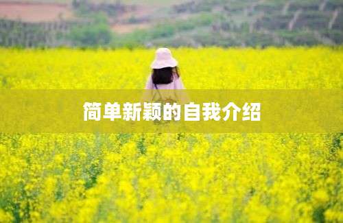 简单新颖的自我介绍