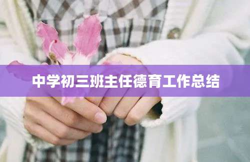 中学初三班主任德育工作总结