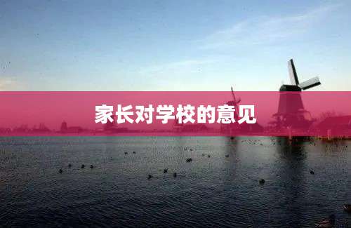 家长对学校的意见