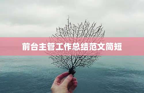 前台主管工作总结范文简短