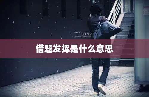 借题发挥是什么意思