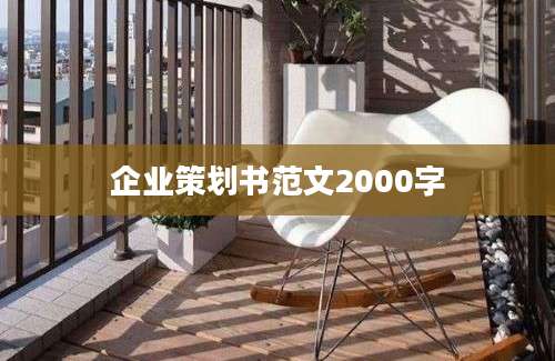 企业策划书范文2000字