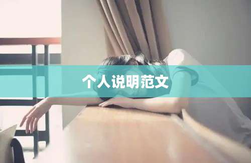 个人说明范文