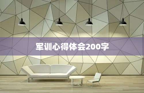 军训心得体会200字