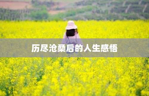 历尽沧桑后的人生感悟