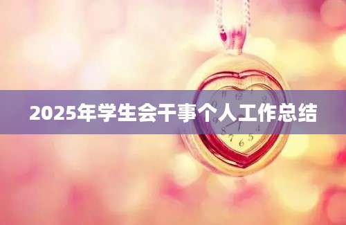 2025年学生会干事个人工作总结