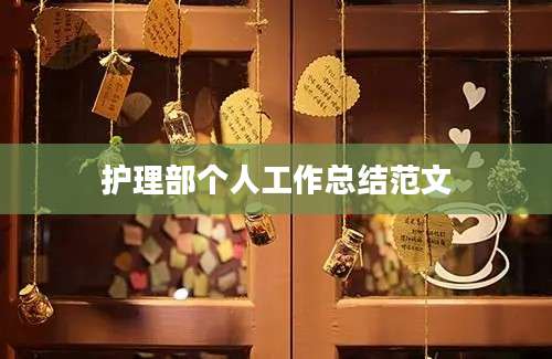 护理部个人工作总结范文