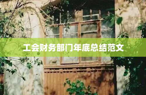工会财务部门年底总结范文