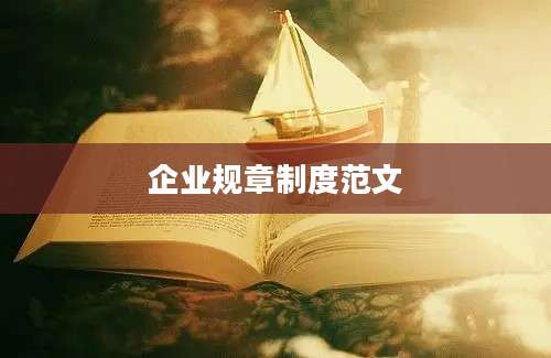企业规章制度范文
