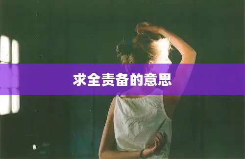 求全责备的意思