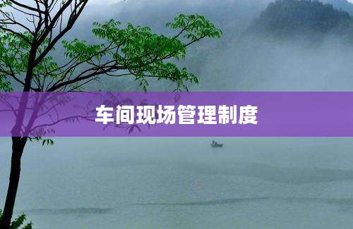 车间现场管理制度