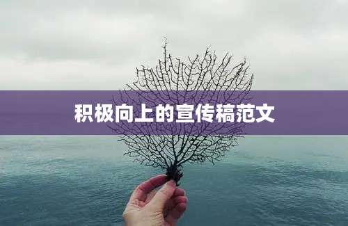 积极向上的宣传稿范文