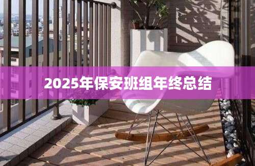2025年保安班组年终总结