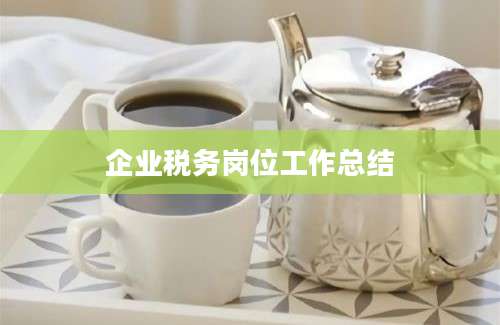 企业税务岗位工作总结