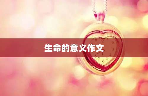 生命的意义作文