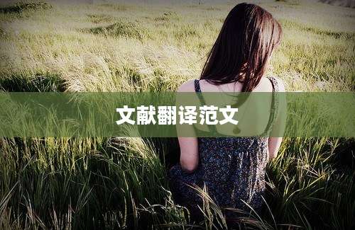 文献翻译范文