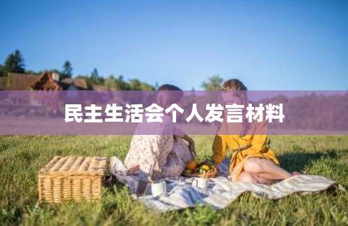 民主生活会个人发言材料