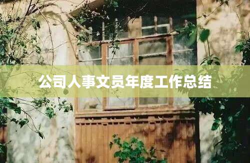 公司人事文员年度工作总结