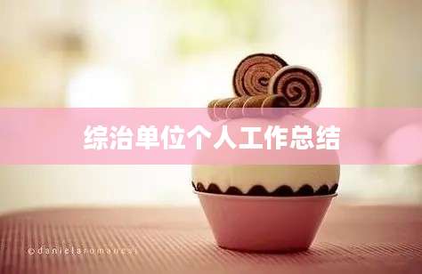 综治单位个人工作总结