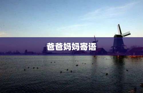 爸爸妈妈寄语